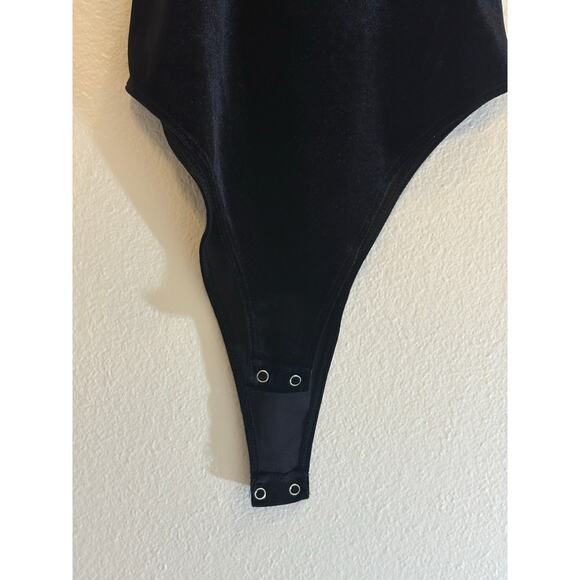 FOREVER 21 Bodysuit | Black Velvet Bodycon Witchy Whimsigoth | SMALL - Picture 4 of 8